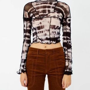 Mesh tie dye crop top